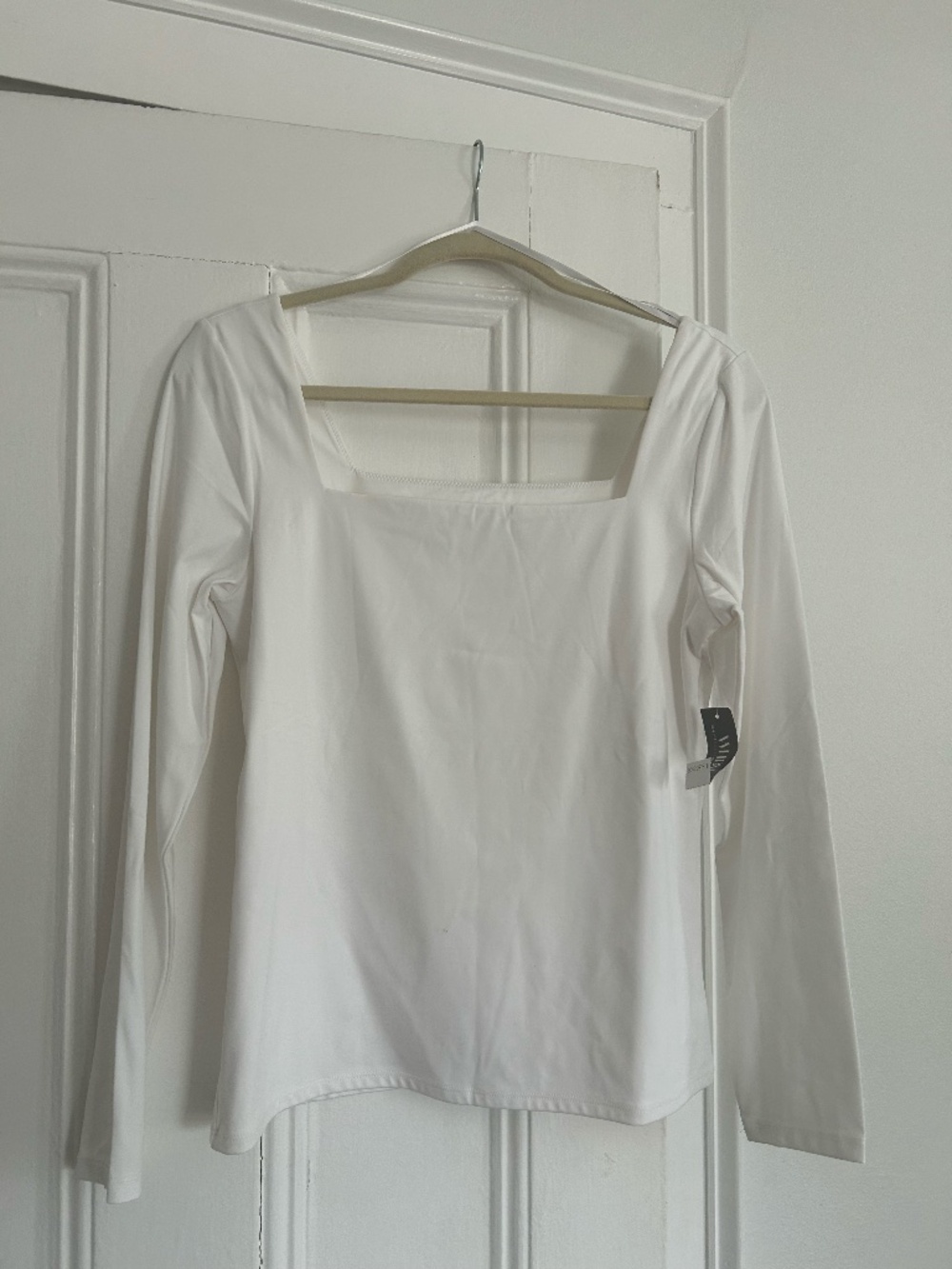 WHBM White Square Neck Top